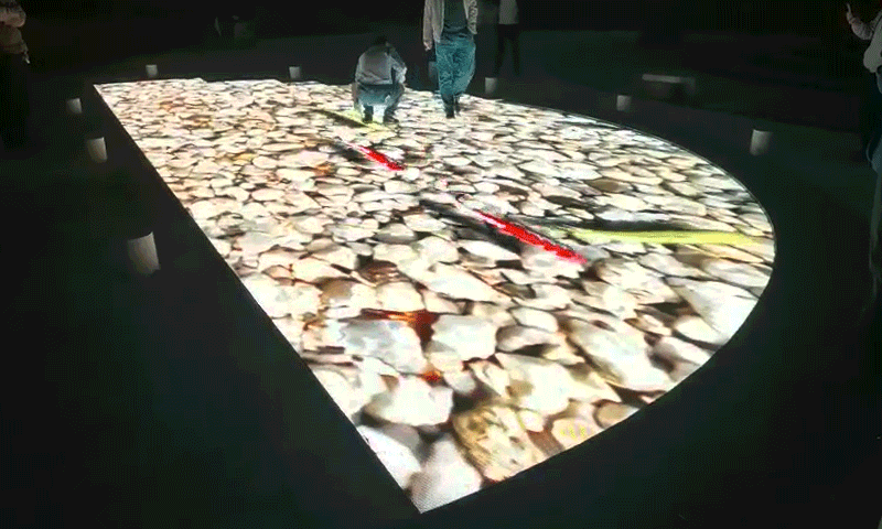 Sensor-LED-floor-Customizable-Content