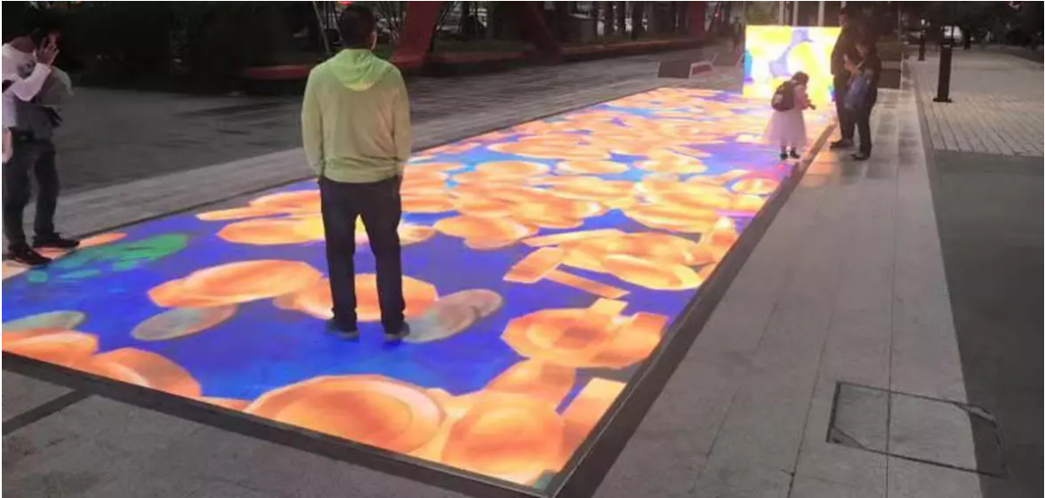 What is the high definition interactive LED floor display?