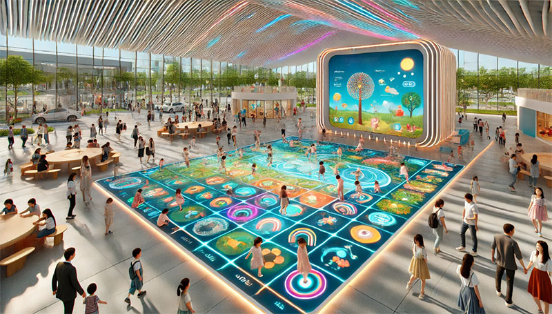 LED-interactive-floor-application-interactive-exhibition-hall